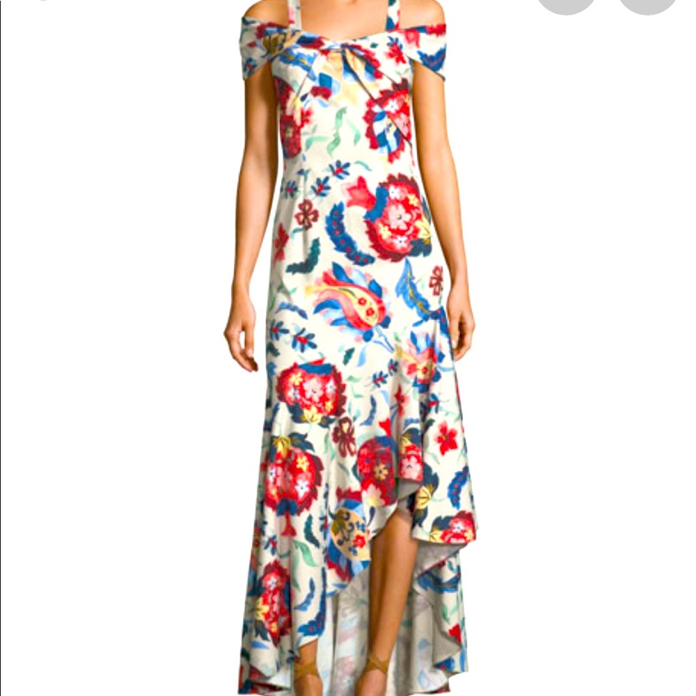 Sachin and Babi heritage cold shoulder flounce hem gown NWT!